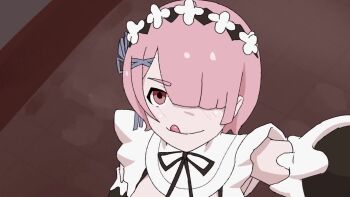 Rule 34 | 1girl, 2025, abulamad, animated, blush, blush stickers, breasts, close-up, commentary, detached sleeves, eating, english commentary, eyes visible through hair, giant, giantess, hair ornament, hair over one eye, hair ribbon, highres, holding, indoors, licking lips, lips, looking at viewer, maid, maid headdress, mini person, miniboy, moaning, open mouth, outline, pink hair, pov, ram (re:zero), re:zero kara hajimeru isekai seikatsu, red eyes, ribbon, roswaal mansion maid uniform, saliva, short hair, small breasts, solo, sound, tagme, teeth, third-party edit, tongue, tongue out, variant set, velvetlilyart, video, vore, white outline, x hair ornament