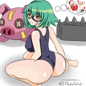 Rule 34 | alternate breast size, animal costume, ass, breasts, cho-hakkaimon, costume, digimon, digimon (creature), large breasts, mask, pig costume, swimsuit