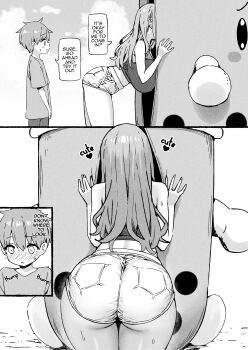 1boy 1girl absurdres age_difference breasts cleavage highres huge_breasts large_breasts shota sky-freedom