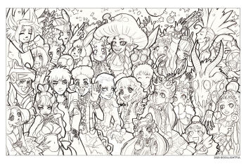 Rule 34 | 6+boys, 6+girls, afro, amanita (dollightful), animal nose, antlers, artist self-insert, bob cut, bra, breasts, cleavage, cupcake (dollightful), curly hair, decora, demon, demon girl, demon horns, demon tail, dollightful, eevee, eevee (dollightful), eevee ears, ember (dollightful), fangs, flareon, flareon (dollightful), flareon ears, gen 1 pokemon, gen 2 pokemon, gen 4 pokemon, highres, horns, iggy (dollightful), katherine murray, leafeon, leafeon (dollightful), leafeon ears, lips, macaroon (dollightful), mask, mohawk, multiple boys, multiple girls, mushroom, nintendo, nova (dollightful), open mouth, personification, pointy ears, pokemon, short hair, sketch, skull, smile, tail, ty tanium (dollightful), umbreon, umbreon (dollightful), umbreon ears, underwear, very short hair