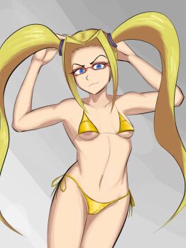 akatsuki_blitzkampf bikini breasts gold_bikini highres mycale nipples notr3tr0 swimsuit tagme