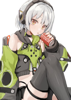 Rule 34 | 1girl, absurdres, anby demara, black skirt, black thighhighs, braid, brown eyes, cowboy shot, dodo (yatotoyatoto), fingerless gloves, fingernails, gloves, hair between eyes, headphones, highres, light blush, looking at viewer, open mouth, short hair, side braid, sidelocks, simple background, skirt, solo, thighhighs, white background, zenless zone zero