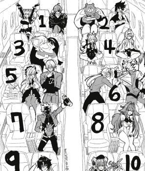 6+boys 6+girls :q airplane_interior angry animal_ears anton_ivanov arms_up asaba_harumasa astra_yao bear_boy bear_ears ben_bigger bento billy_kid blank_eyes breasts burnice_white chopsticks chopsticks_in_mouth cleavage closed_mouth clothes_grab commentary crossed_arms detached_sleeves dress eating english_commentary english_text evelyn_chevalier face-to-face fighting from_above furry furry_male greyscale hair_intakes handheld_game_console heart hetero holding holding_bento holding_chopsticks holding_handheld_game_console horns hugo_vlad humanoid_robot jacket ju_fufu kiss lighter_(zenless_zone_zero) long_hair long_sleeves looking_at_another looking_at_viewer low_ponytail magus_(zenless_zone_zero) meme monochrome multiple_boys multiple_girls numbered open_clothes open_jacket open_mouth orphie_magnusson outstretched_arms pants pantyhose ponytail robot robot_boy runa_(nori31291404) shirt short_hair sitting sleeping snout sunglasses tail tail_raised tongue tongue_out very_long_hair vest vivian_banshee von_lycaon wise_(zenless_zone_zero) wolf_boy wolf_ears wolf_tail ye_shunguang yixuan_(zenless_zone_zero) yoshi_and_toad_kissing_(meme) yuri zenless_zone_zero zzz