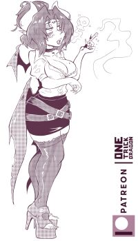 demon demon_girl digimon digimon_(creature) lilithmon mark_of_evil onetrickdragon smoking wings