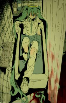 1girl bathroom black_eyes blood blood_on_curtains blood_on_ground blue_necktie clothed_bath collared_shirt curtains formal_clothes halo hatsune_miku highres in_bathtub indoors jacket kimtooth leg_warmers long_hair lying necktie open_clothes open_jacket ribbon shampoo_bottle shirt shoes sketch solo suit suit_jacket twintails vest vocaloid waistcoat white_jacket white_leg_warmers white_ribbon white_shirt white_shoes white_suit white_vest yellow_halo