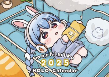 1girl animal_ear_fluff animal_ears blue_hair bow braid chibi commentary_request couch full_body grey_hoodie grey_socks hair_bow headphones highres holding hololive hood hoodie long_hair long_sleeves lying mochimiko multicolored_hair on_back on_couch parted_lips puffy_long_sleeves puffy_sleeves rabbit-shaped_pupils rabbit_ears red_eyes short_eyebrows socks solo symbol-shaped_pupils thick_eyebrows twin_braids twintails two-tone_hair usada_pekora very_long_hair virtual_youtuber white_bow white_hair