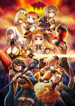 6+girls :o albino alternate_costume armor ayane_(doa) blonde_hair blue_flower blue_rose breasts brown_hair celty_sturluson circlet cleavage combat_shotgun crossover cup dead_or_alive detached_collar drill_hair dual-mode_shotgun durarara!! fate_(series) fate_testarossa final_fantasy final_fantasy_x fingerless_gloves flower gintama gloves gradient_background green_eyes grin gun hair_flower hair_intakes hair_ornament helmet heterochromia kagura_(gintama) kunai lance large_breasts long_hair lyrical_nanoha mahou_shoujo_lyrical_nanoha mahou_shoujo_madoka_magica mahou_shoujo_madoka_magica_(anime) multiple_crossover multiple_girls pantyhose parody plate polearm print_legwear puffy_sleeves pump-action_shotgun pump_action purple_hair red_eyes rose selvaria_bles semi-automatic_shotgun senjou_no_valkyria_(series) serious short_hair shotgun sidelocks smile spas-12 staff sword teacup thighhighs tomoe_mami twin_drills twintails vinhnyu weapon white_hair yellow_eyes yellow_flower yellow_rose yuna yuna_(ff10)