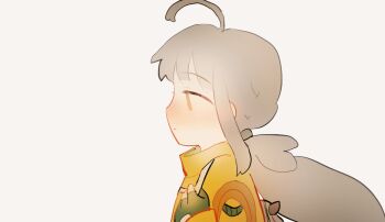 1girl ahoge animated animated_gif backpack bag blush braid bright_pupils brown_hair chinese_commentary closed_mouth closing_eyes commentary_request expressionless eyelashes fang fingerless_gloves flower gloves green_gloves happy long_hair long_sleeves low_twintails open_mouth orange_eyes orange_shirt original pink_flower shirt side_braids simple_background skin_fang sleeves_past_wrists smile solo tnotss1 turtleneck turtleneck_shirt twintails two-sided_shirt upper_body very_long_hair white_background white_pupils