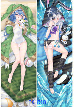 animal_hood ass azur_lane beach black_panties blue_eyes blue_hair breasts cirnos colored_eyelashes covered_navel cum cum_in_pussy cum_on_body dakimakura_(medium) date_a_live eyepatch facial gluteal_fold hand_puppet highres himekawa_yoshino himekawa_yoshino_(inverse) himekawa_yoshino_(secret_base) hood ice long_hair looking_at_viewer official_alternate_costume one-piece_swimsuit panties petite puppet rabbit_hood rabbit_puppet red_eyes sand small_breasts swimsuit underwear white_hair white_one-piece_swimsuit yoshinon