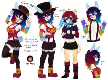 2girls :d ahoge animal_ears balloon balloon_animal black_headwear black_shorts black_skirt black_thighhighs blush blush_stickers breasts cat_ears cat_girl cat_tail claw_pose clown colored_skin crop_top cropped_shirt cupcake_(yoako) detached_sleeves from_side full_body furry furry_female gloves hands_up hat highres holding holding_balloon large_breasts layered_sleeves long_hair long_sleeves miniskirt multicolored_hair multicolored_legwear multicolored_socks multiple_girls nail_polish navel no_shirt open_mouth orange_eyes original rabbit_girl shirt shoes short_over_long_sleeves short_sleeves shorts simple_background skirt smile socks sugoi_dekai suspenders tail teeth thighhighs top_hat two-tone_hair upper_body upper_teeth_only white_background white_gloves white_skin yoako zettai_ryouiki