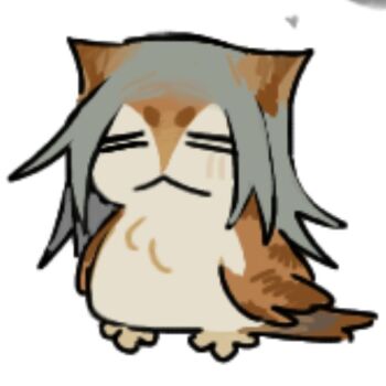 animal_focus animal_with_hair bird blue_eyes cat commentary english_commentary full_body fusion grey_eyes heterochromia jujutsu_kaisen l17932 mahito_(jujutsu_kaisen) owl simple_background sketch white_background