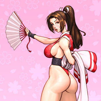 1girl ass breasts fatal_fury highres jiggeh large_breasts long_hair shiranui_mai