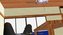 1boy 1girl 3d ahoge animal_ears animated ass black_eyes black_thighhighs breasts calm censored cum cum_in_mouth cum_in_throat deepthroat dog_ears dog_girl dog_tail dress english_text fellatio femdom flim13 girl_on_top gokkun halter_dress halterneck hetero highres large_breasts licking open_mouth oral penis post_orgasm_torture pov premature_ejaculation pubic_hair short_hair smile sound tagme tail thighhighs tongue tongue_out translated video white_hair