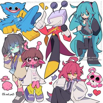 :d absurdly_long_hair alien android ant_tenna antenna_hair antennae arm_at_side arms_at_sides bare_shoulders belt black_belt black_boots black_eyes black_hair black_necktie black_skirt black_sleeves blue_bow blue_bowtie blue_eyes blue_fur blue_hair blue_necktie blue_shorts blue_trim boots bow bowtie braid bright_pupils brown_eyes brown_hair buttons closed_mouth coat collared_shirt colored_shoe_soles colored_skin commentary_request cowlick crop_top cropped_shirt crossover crt deltarune denim denim_shorts detached_sleeves double-parted_bangs facing_viewer feet_out_of_frame full_body furry furry_male garten_of_banban gloves gradient_hair green_eyes grey_shirt grey_shoes grin hair_between_eyes hair_ornament hand_up hatsune_miku headphones headset heart highres holding holding_microphone holding_own_hair huggy_wuggy index_finger_raised jacket jitome kimoti_omoti kneehighs knees_up kujo_chiharu kurusu_makina_(milky_galactic_universe) lab_coat letterman_jacket long_hair long_sleeves machika_(marikinonline) marikinonline4 mechanical_hands mechanical_legs medium_hair microphone milky_subway miniskirt multicolored_eyes multicolored_hair multiple_crossover necktie no_eyes object_head open_clothes open_coat open_jacket open_mouth pink_eyes pink_skin pink_socks pleated_skirt pointing pointing_up pointy_nose poppy_playtime puffy_long_sleeves puffy_sleeves purple_jacket purple_shirt purple_shoes raglan_sleeves red_coat red_hair red_lips sharp_teeth shirt shoes short_shorts shorts side_braid simple_background single_braid sitting skirt sleeveless sleeveless_shirt sleeves_past_fingers sleeves_past_wrists smile socks standing standing_on_one_leg takopii takopii_no_genzai teeth thigh_boots thighhighs tie_clip toes truffletoot twintails twitter_username two-tone_eyes two-tone_hair umamusume utdr_(toby_fox) very_long_hair vocaloid w watermark web_address white_background white_coat white_gloves white_pupils white_shirt white_sleeves wide_sleeves yellow_eyes yellow_gloves yellow_necktie yellow_shirt yellow_shoes yellow_socks zettai_ryouiki