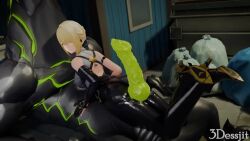 1boy 1girl 3d 3dessjit animated ass blonde_hair blue_eyes cum cum_on_body ejaculation ethereal_(zenless_zone_zero) evelyn_chevalier green_penis hati_(zenless_zone_zero) interspecies monster monster_penis penis sound tagme thigh_sex video zenless_zone_zero