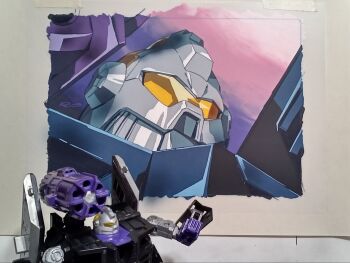 assault_visor bb_(transformers) beast_wars beast_wars_ii figure looking_ahead marble-v mecha painting_(medium) photo_(medium) portrait predacon robot science_fiction shoulder_cannon solo_focus toy traditional_media transformers