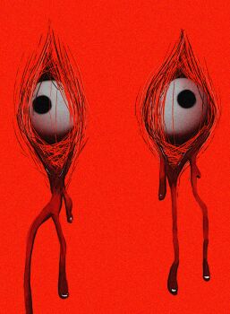 blood bloody_tears chinese_commentary commentary_request crying crying_with_eyes_open eye_focus highres horror_(theme) onaji_(sokudo_seigen) original red_theme static tears