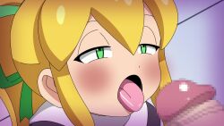 1boy 1girl abujan animated anus blonde_hair breasts censored clothed_female_nude_male clothes_lift cum cum_in_mouth cum_on_body dress dress_lift ejaculation facial fat fat_man fellatio female_masturbation fingering hetero highres licking licking_penis loli masturbation mega_man_(classic) mega_man_(series) nude oral penis ponytail pussy roger_mango roll_(mega_man) small_breasts sound spread_legs squatting tagme video