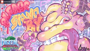 Rule 34 | belt, digimon, looking at viewer, mouse (animal), scumon, teeth, tongue, tyumon