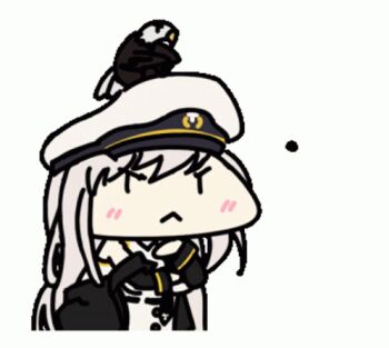 ... 1girl :< animal animal_on_head animated animated_gif azur_lane bird bird_on_head eagle enterprise_(azur_lane) long_hair lowres on_head seseren