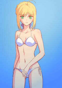 Rule 34 | animated, animated gif, artoria pendragon (fate), bikini, blonde hair, disembodied hand, fate (series), green eyes, saber (fate), swimsuit