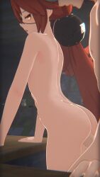 1boy 1girl 3d 60fps animated ass completely_nude eyepatch grey_hair hetero highres koleda_belobog loli long_hair moaning nude open_mouth orange_eyes orange_hair penis rouge_nine sex sex_from_behind sound standing standing_sex tagme third-party_edit twintails uncensored vaginal video wise_(zenless_zone_zero) zenless_zone_zero