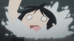 1girl air_bubble animated arms_at_sides asphyxiation ass black_eyes black_hair blowing_bubbles bra bubble chito_(shoujo_shuumatsu_ryokou) closed_mouth drowning empty_eyes female_focus flat_chest floating_hair full_body helmet long_hair open_mouth panties partially_submerged pool shoujo_shuumatsu_ryokou sidelocks solo standing stomach submerged tagme underwater underwear unworn_headwear unworn_helmet video white_bra white_panties wide_oval_eyes