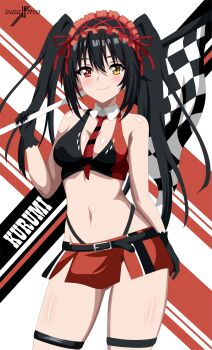 1girl absurdres black_hair blush breasts date_a_live heterochromia highres indexryo long_hair smile tokisaki_kurumi twintails