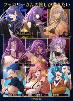akitsu_akane artoria_pendragon_(fate) baseball_cap bikini blonde_hair blue_eyes blue_hair breasts celenike_icecolle_yggdmillennia facial_mark fate/apocrypha fate/grand_order fate_(series) followers_favorite_challenge forehead_mark fox_mask fox_shadow_puppet genshin_impact glowing glowing_eyes gorgon_(fate) green_eyes grey_hair hat highres huge_breasts large_breasts long_hair long_sleeves mask medusa_(fate) medusa_(rider)_(fate) meltryllis_(fate) multiple_drawing_challenge mysterious_heroine_x_(fate) mysterious_heroine_xx_(fate) passionlip_(fate) pink_eyes pink_hair purple_eyes purple_hair removing_blindfold rider shangri-la_frontier shibao_aoyama shrug_(clothing) sleeves_past_fingers sleeves_past_wrists swimsuit yae_miko zenobia_(fate)