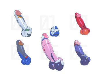 ayanami_rei bad_id bad_twitter_id chastity chastity_cage disembodied_penis erection flaccid ikari_shinji large_penis makinami_mari_illustrious mecha_pilot_suit nagisa_kaworu neon_genesis_evangelion penis penis_focus plugsuit_(evangelion) small_penis souryuu_asuka_langley tagme tailbox testicles