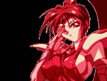 1990s_(style) animated animated_gif bouncing_breasts breasts choujin_gakuen_gowcaizer covered_erect_nipples bad_tag hishizaki_shaia_(gowcaizer) lowres one_eye_closed oobari_masami ponytail retro_artstyle smile technos wink