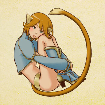 Rule 34 | 1girl, alphabet, animal ears, bad id, bad pixiv id, bikini, bikini top only, blue eyes, brown hair, female focus, genderswap, genderswap (mtf), journey to the west, letter pose, midriff, monkey ears, monkey tail, navel, short hair, solo, sun wukong, swimsuit, tail, yuuhei