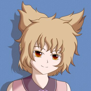 Rule 34 | 1girl, brown eyes, brown hair, earmuffs, highres, light smile, non-web source, pink shirt, purple ribbon, ribbon, shirt, short hair, ten desires, touhou, toyosatomimi no miko