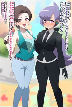 2girls anabel_(pokemon) gabby_(pokemon) highres multiple_girls nintendo pokemon pokemon_oras pokemon_sm yugo-eti