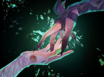 1boy black_gloves brown_nails commentary dual_persona fingerless_gloves fingernails gloves green_background green_nails hand_focus highres loki_(all-butcher)_(marvel) loki_(marvel) loki_(shin_sagi-shi)_(marvel) long_fingernails male_focus marvel marvel_rivals official_alternate_costume sharp_fingernails thor_(marvel)_(series) xuqin37179277