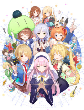 Rule 34 | >:), 1boy, 6+girls, :d, ;), ;3, ;d, ^ ^, absurdres, air (visual novel), amasawa ikumi, angel beats!, animal, animal on head, animal on shoulder, arm up, ascot, ball, baseball (object), bird, bird on shoulder, black bird, black cat, black dress, black jacket, blue eyes, blue jacket, blue skirt, blunt bangs, blush, bow, bowtie, brown eyes, brown hair, brown skirt, camera, cat, cat on head, cat on shoulder, character request, charlotte (anime), clannad, clenched hands, closed eyes, collared shirt, colored sclera, commentary request, company connection, cowboy shot, cross ornament, crossover, crow, dango daikazoku, dress, fang, fish, food, garbage doll, goldfish, grey hair, grin, guitar, hair between eyes, hair bow, hair intakes, hair ornament, hair ribbon, hairclip, half-closed eyes, half updo, hand up, happy, heaven burns red, hibiki (hibiki no mahou), hibiki no mahou, highres, hikarizaka private high school uniform, holding, holding camera, holding food, holding stuffed toy, hoshinoumi academy school uniform, index finger raised, instrument, interlocked fingers, jacket, juliet sleeves, kamio misuzu, kamisama ni natta hi, kanon, kayamori ruka, key (company), kindergarten uniform, lennon (little busters!), light particles, little busters!, little busters! school uniform, long hair, long sleeves, looking at viewer, mahjong, mahjong tile, medium hair, miniskirt, moon (game), multiple crossover, multiple girls, nagamori mizuka, naoe riki, narby (heaven burns red), neck ribbon, nun, okazaki ushio, on head, one - kagayaku kisetsu e, one eye closed, open clothes, open jacket, open mouth, orange hair, outline, outstretched hand, own hands together, parallel hairclips, pinafore dress, pink bow, pink bowtie, pink hair, piro, plaid clothes, plaid skirt, pleated skirt, ponytail, puff of air, puffy sleeves, purple eyes, red ascot, red eyes, red ribbon, ribbon, rinki oohen, sailor collar, sakagami tomoyo, satou hina (kamisama ni natta hi), sawatari makoto, school uniform, serafuku, shirt, short hair, sidelocks, simple background, skirt, sleeveless, sleeveless dress, smile, smug, sora (air), steamed bun, straight hair, stuffed animal, stuffed rabbit, stuffed toy, suspender skirt, suspenders, tachibana kanade, teeth, tokido saya, tomori nao, tomoyo after, trap, two side up, upper teeth only, v-shaped eyebrows, very long hair, white background, white bow, white cat, white outline, white ribbon, white sailor collar, white shirt, wide sleeves, yellow eyes, yellow jacket, yellow ribbon, yellow sclera, yellow shirt, | |