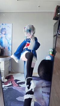 Rule 34 | cosplay, cosplay photo, gawr gura, gawr gura (1st costume), gawr gura (cosplay), iruri, photo (medium), thick thighs, thighs