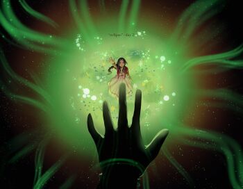 1boy 1girl absurdres aerith_gainsborough bangle black_gloves bracelet braid braided_ponytail brown_hair cloud_strife commentary dress english_commentary field final_fantasy final_fantasy_vii final_fantasy_vii_rebirth final_fantasy_vii_remake flower flower_field from_above gloves hair_ribbon highres jacket jewelry lifestream long_dress long_hair looking_at_viewer outstretched_hand parted_bangs pink_dress pink_ribbon red_jacket ribbon robboyu sidelocks single_braid