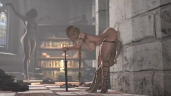 1boy 1girl 3d against_wall animated ass_press blonde_hair book book_stack braid column day deadlylust69 elden_ring evilaudio faceless faceless_male feet femdom high_heels holding holding_weapon kaminakirei oral orgasm pillar queen_marika_the_eternal sitting sitting_on_face sitting_on_person size_difference statue sword tagme tall_female video weapon window yellow_eyes