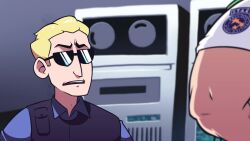 3boys albert_wesker angry animated audible_music audible_speech beretta_92 black_vest blonde_hair blood blue_eyes blue_shirt brown_hair capcom chris_redfield claws combat_knife computer english_audio english_text explosion forest green_vest gun handgun happy heart_(organ) highres house interior knife laboratory laughing mansion monster monster_boy multiple_boys music nature night no_penis nude outdoors pistol resident_evil sad samurai_edge sheath shirt short_hair smug sound speedoru star_(symbol) stasis_tank sunglasses tree tyrant_(resident_evil) tyrant_(t-002_model) vest video weapon white_shirt