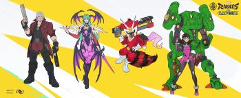 2boys 2girls absurdres capcom commentary copyright_name cosplay dante_(devil_may_cry) dante_(devil_may_cry)_(cosplay) darkstalkers derivative_work devil_may_cry_(series) english_commentary guardians_of_the_galaxy highres john_dimayuga magik_(x-men) marvel marvel marvel_rivals marvel_vs._capcom mega_man_(series) mega_man_legends_(series) morrigan_aensland morrigan_aensland_(cosplay) multiple_boys multiple_girls peni_parker peter_quill rocket_raccoon spider-man_(series) star-lord tron_bonne_(mega_man) tron_bonne_(mega_man)_(cosplay) viewtiful_joe viewtiful_joe_(character) viewtiful_joe_(character)_(cosplay) x-men