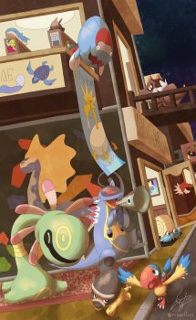 Rule 34 | anorith, archen, arctozolt, armaldo, aurorus, banner, building, closed eyes, commentary request, cradily, dracovish, gen 1 pokemon, gen 3 pokemon, gen 4 pokemon, gen 5 pokemon, gen 6 pokemon, gen 8 pokemon, highres, holding, holding megaphone, kabuto (pokemon), legendary pokemon, megaphone, night, nintendo, no humans, open door, open mouth, outdoors, pokemon, pokemon (creature), pokemon focus, regice, regidrago, regieleki, regirock, registeel, relicanth, rizaillus, shieldon, sign, signature, sky, star (sky), starry sky, themed object, tirtouga, tyrantrum, tyrunt, wailord