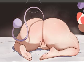 1girl ass ass_focus completely_nude female_masturbation from_behind huge_ass kanna_kamui kobayashi-san_chi_no_maidragon kyojiri_loli loli masturbation nude plump sketch solo triagorodri unfinished