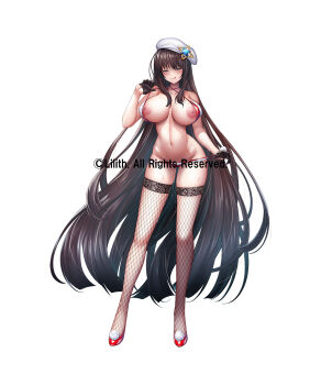 1girl breasts large_breasts lilith-soft long_hair nipples smile taimanin_(series) taimanin_rpgx