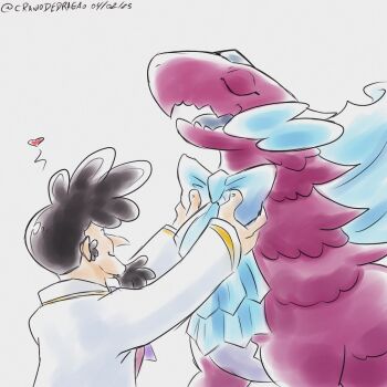 Rule 34 | closed eyes, craniodedragao, digimon, digimon (creature), dimetromon, dinosaur, heart, ribbon, tetsuwan atom, umataro tenma