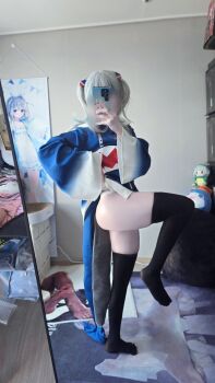 Rule 34 | cosplay, cosplay photo, gawr gura, gawr gura (1st costume), gawr gura (cosplay), iruri, photo (medium), thick thighs, thighs