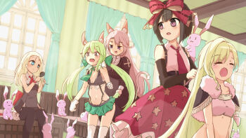 5girls animal_ears art556_(girls&#039;_frontline) artist_request bad_id bad_pixiv_id brushing_hair colt_revolver_(girls&#039;_frontline) brushing_hair creator_connection doll drowsy girls&#039;_frontline highres m99_(girls&#039;_frontline) mp5_(girls&#039;_frontline) multiple_girls p7_(girls&#039;_frontline) rabbit room sleepy window
