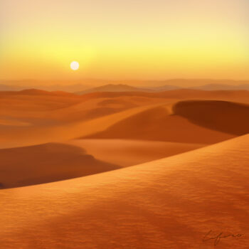 commentary commentary_request desert english_commentary evening landscape libero_(libero2590) mixed-language_commentary no_humans original outdoors sand_dune scenery signature sun sunset warm_colored