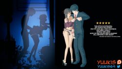 1boy 1girl 3d against_wall alley animated bent_over bouncing_breasts breasts breasts_out clothed_sex clothes_lift doggystyle drainpipe hetero high_heels holding holding_pole implied_sex kanojo_okarishimasu koikatsu_(medium) large_breasts long_hair medium_breasts mizuhara_chizuru money night panties_around_thighs pole prostitution sex sex_from_behind shadow silhouette skirt skirt_lift sound sound_effects standing stealth_sex tagme video voice_actor waist_grab yuukis