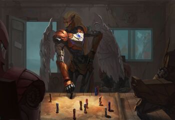 Rule 34 | absurdres, armor, digimon, digimon (creature), duftmon, dukemon, full armor, highres, lordknightmon, magnamon, mecha, robot, royal knights, wings